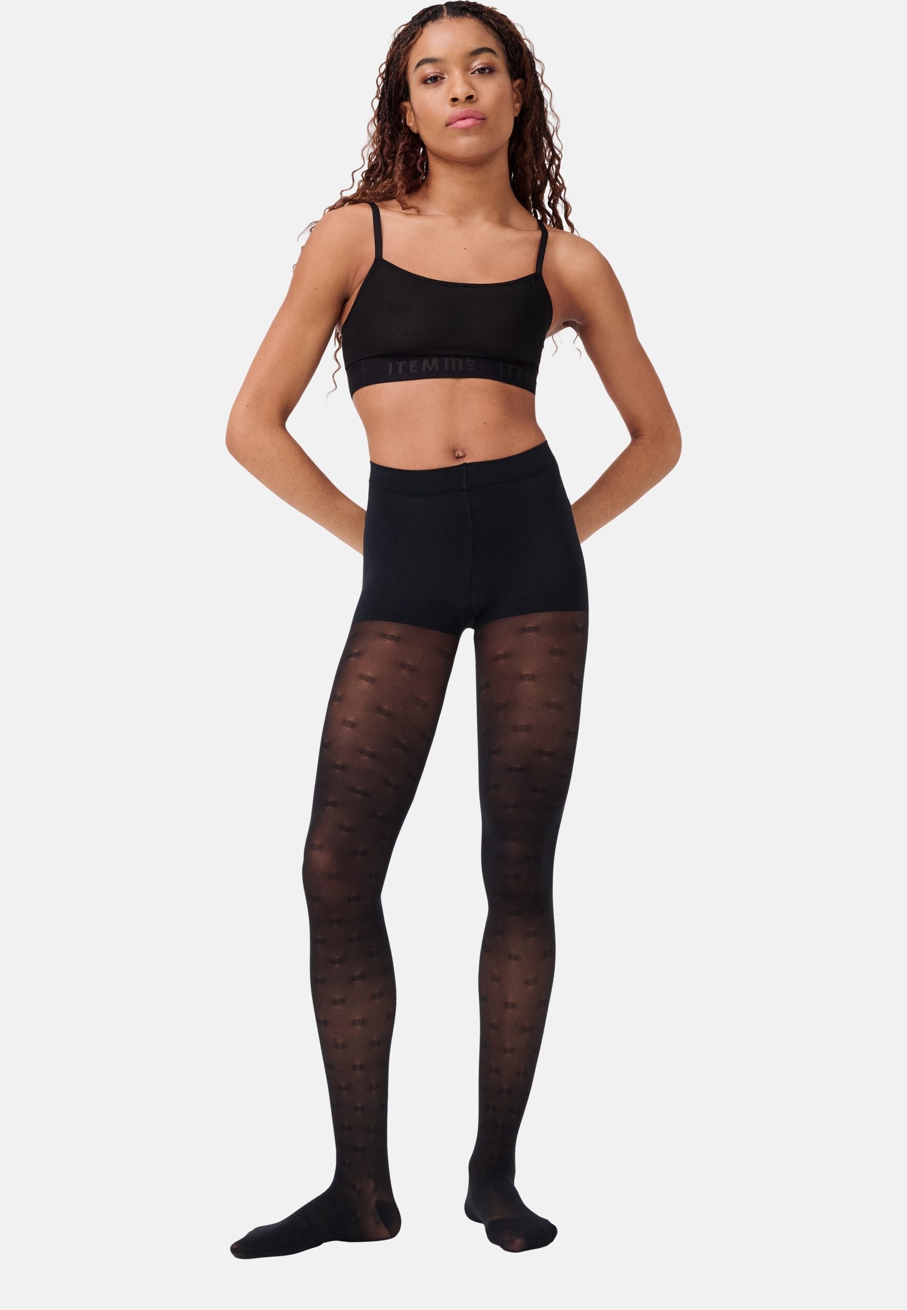 ITEM m6 Feinstrumpfhose Punktmuster, graduelle Kompression, Shaping, leichte Beine