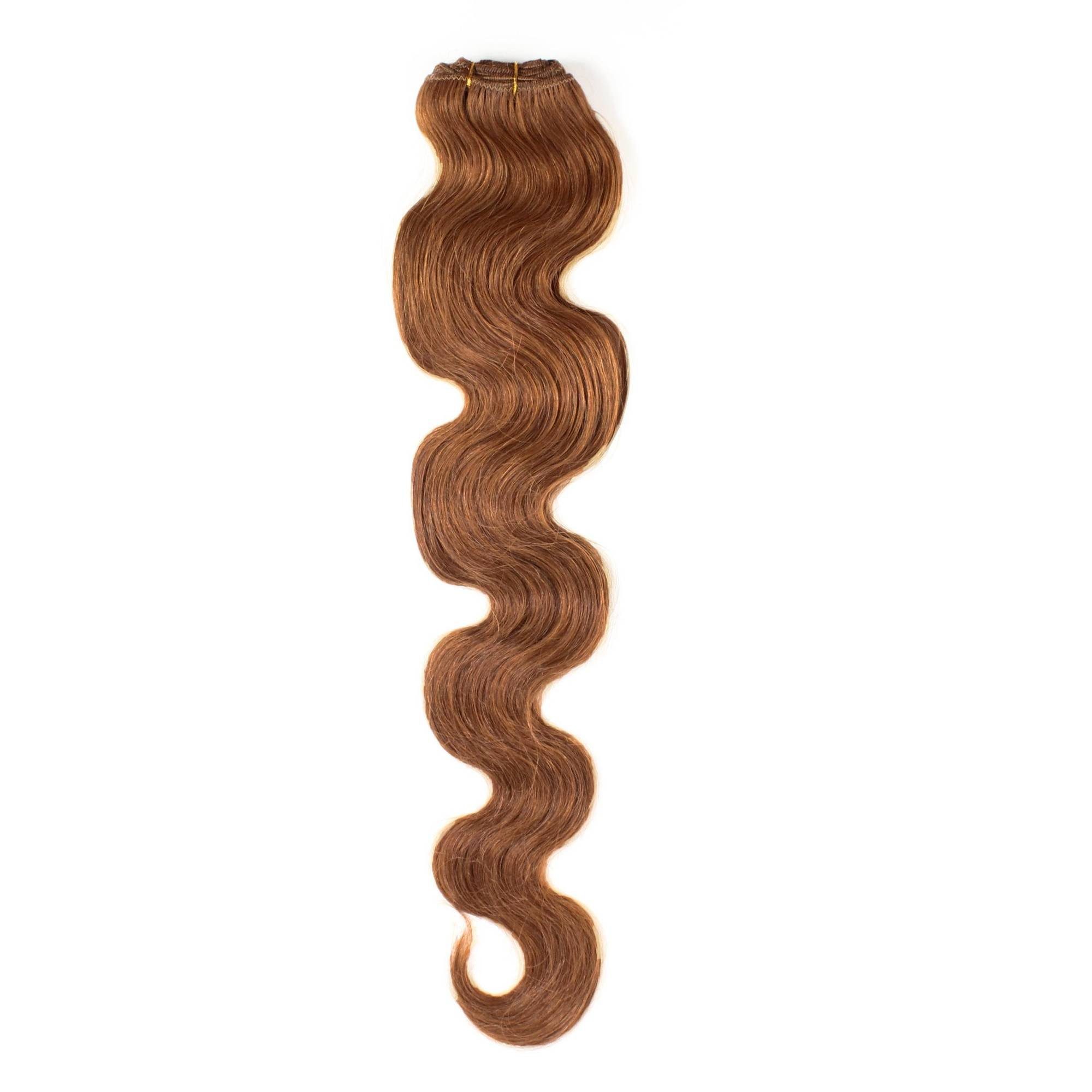 hair2heart Echthaar-Extension Gewellte Natur-Gold Echthaartresse Hellblond #8/03 40cm