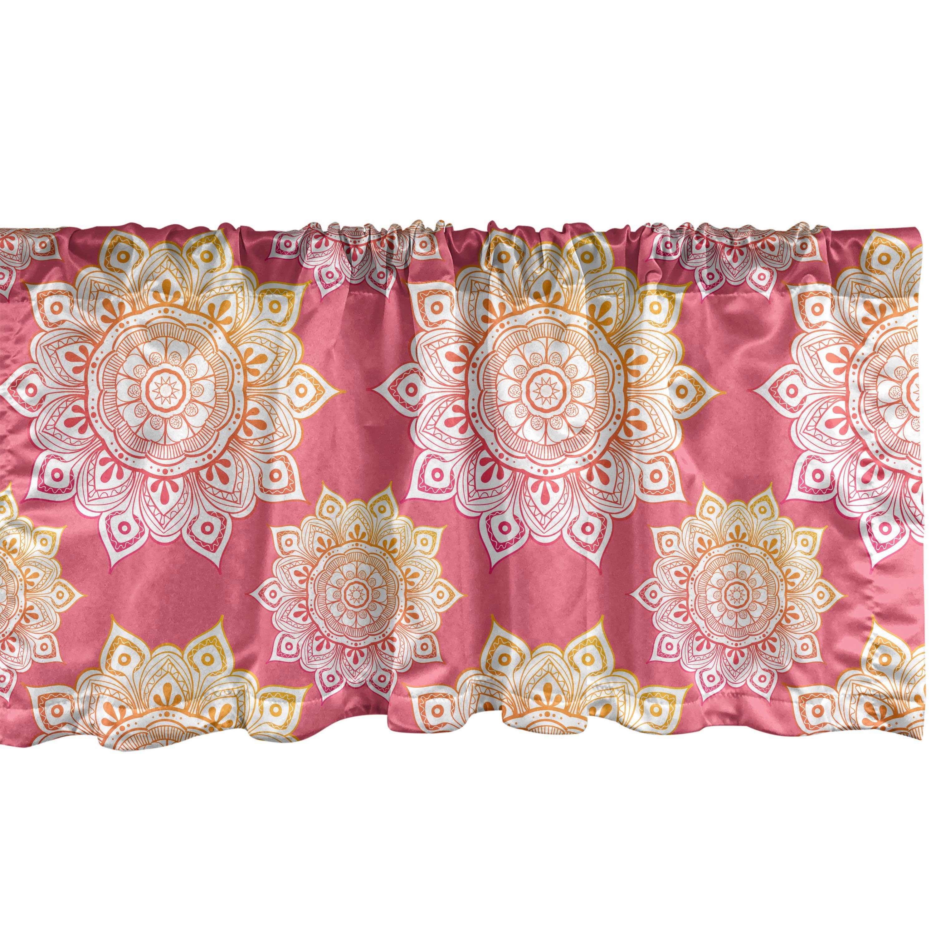 Scheibengardine Vorhang Volant für Küche Schlafzimmer Dekor mit Stangentasche, Abakuhaus, Microfaser, orientalisch Mandala