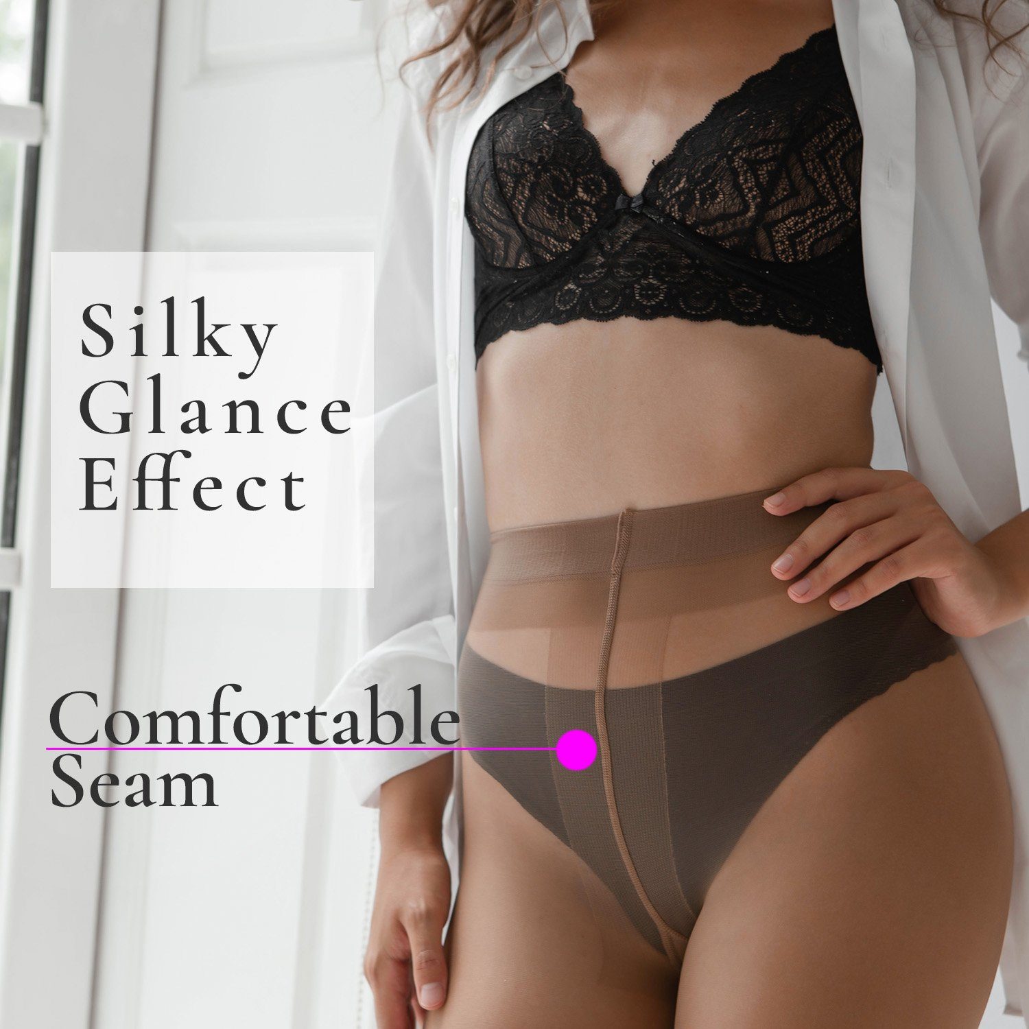 BANANALU Feinstrumpfhose Seidenglanz elastische Damen Strumpfhosen Multifibra 20 DEN (1 St)