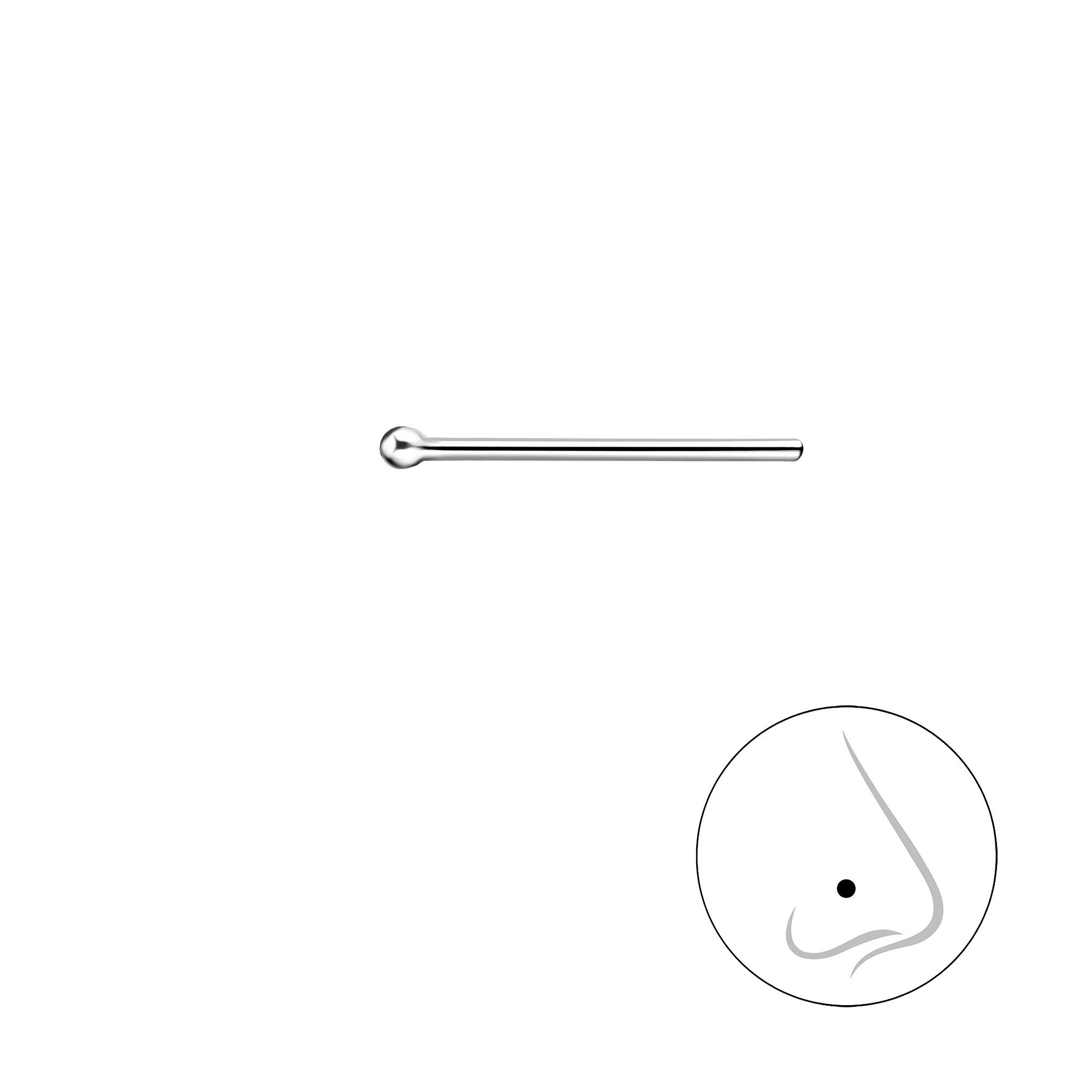 Monkimau Nasenpiercing 1mm Kugel Nasenstecker 925 günstig online kaufen