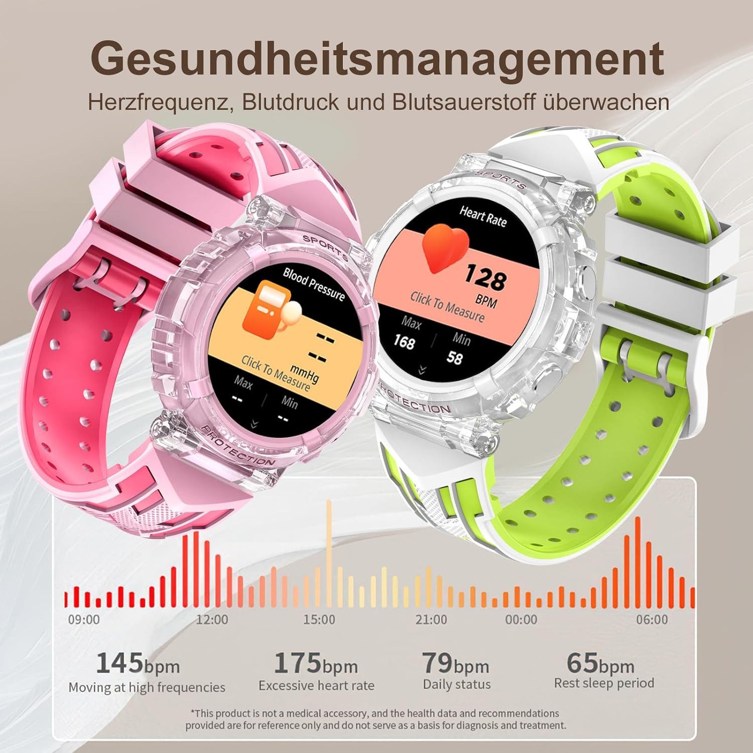 findtime FSHTWY25Rosa Smartwatch (2,5 cm, sim-karte), Kinder Fitness Smartwatch mit Anrufen Gesundheits