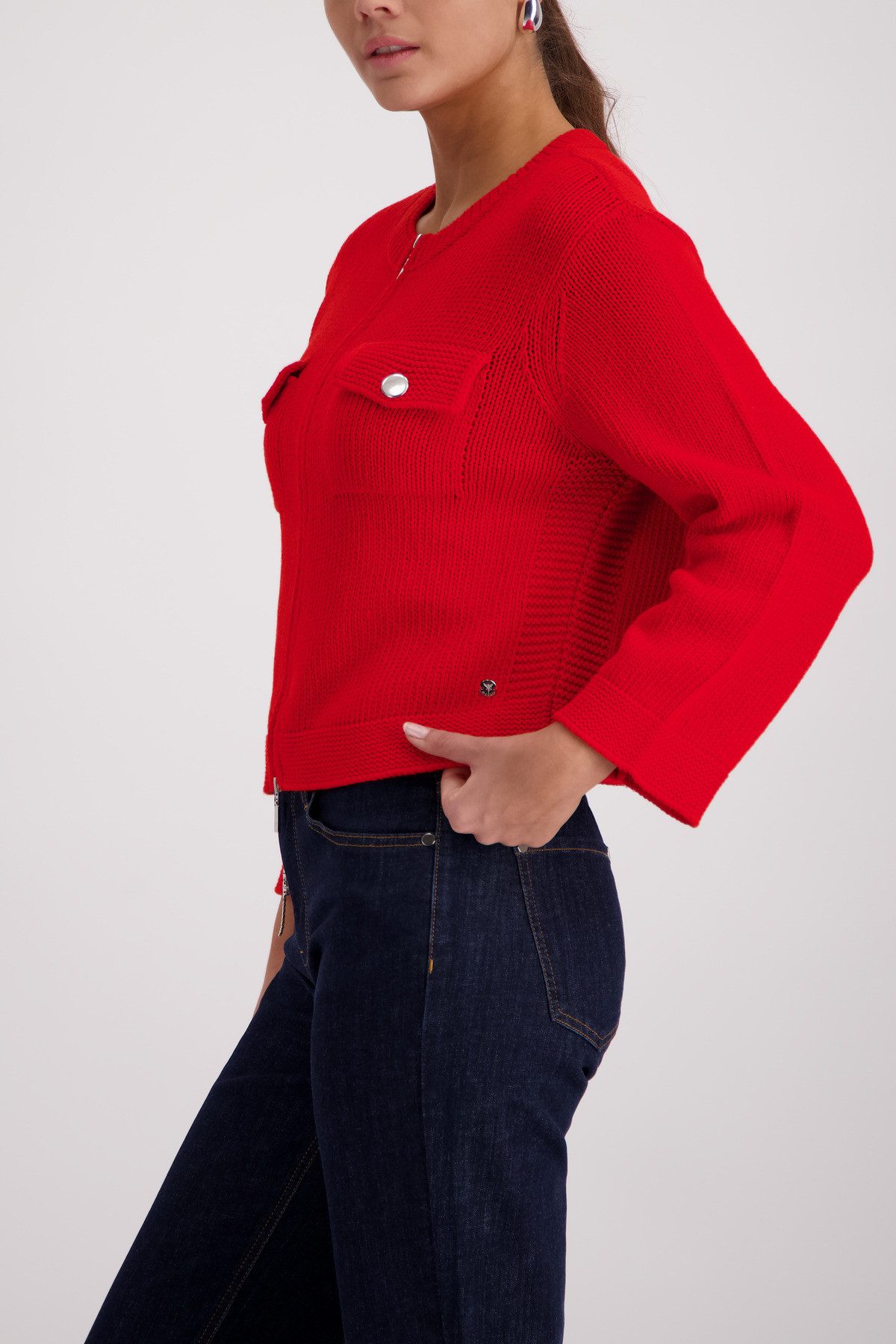 Monari Strickpullover Elegante Strickjacke - Regular Fit