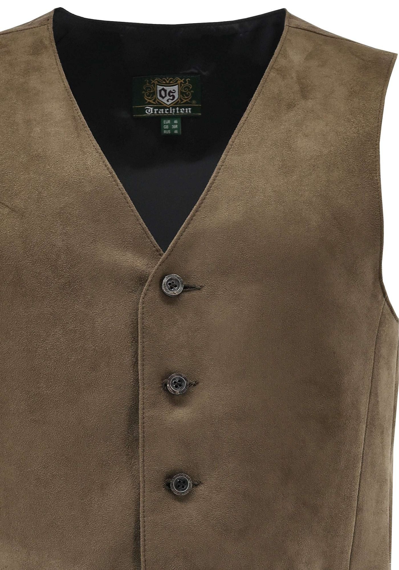OS Trachten Trachtenweste Aroju Slim Fit, ärmellos, V-Ausschnitt