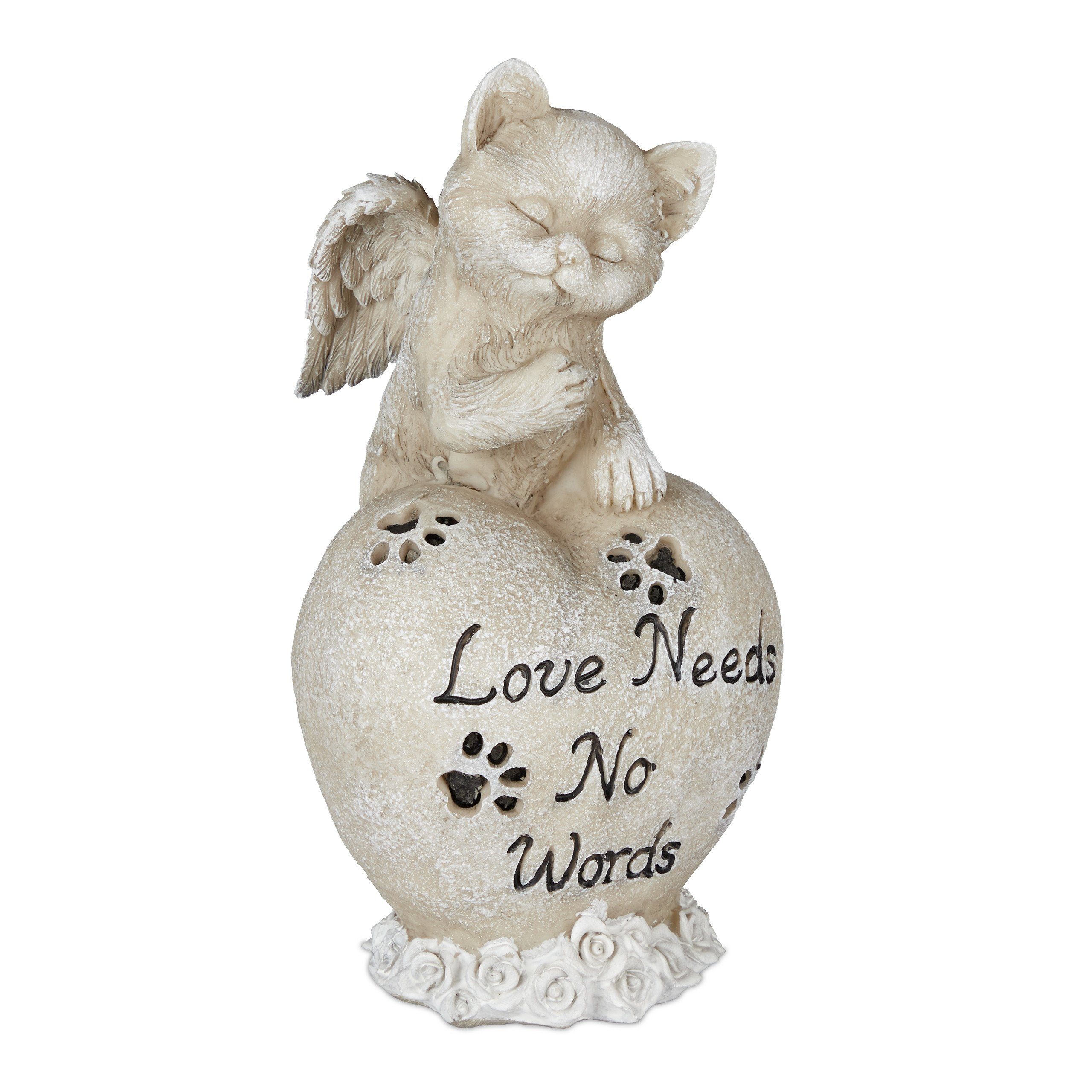 relaxdays Gartenfigur Grabschmuck für Katze