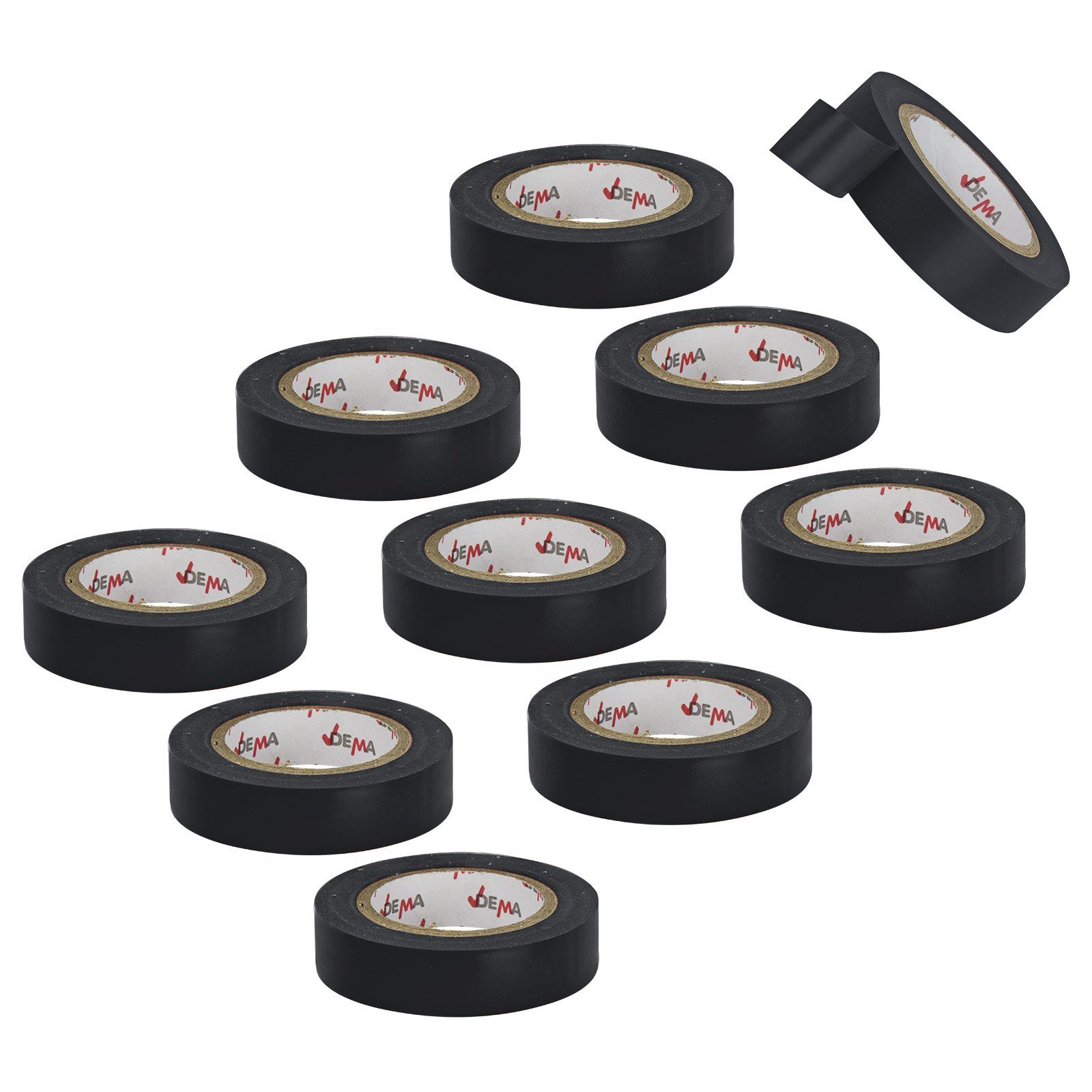 DEMA Isolierband Isolierband 10er Set Schwarz 15 mm x 10 m