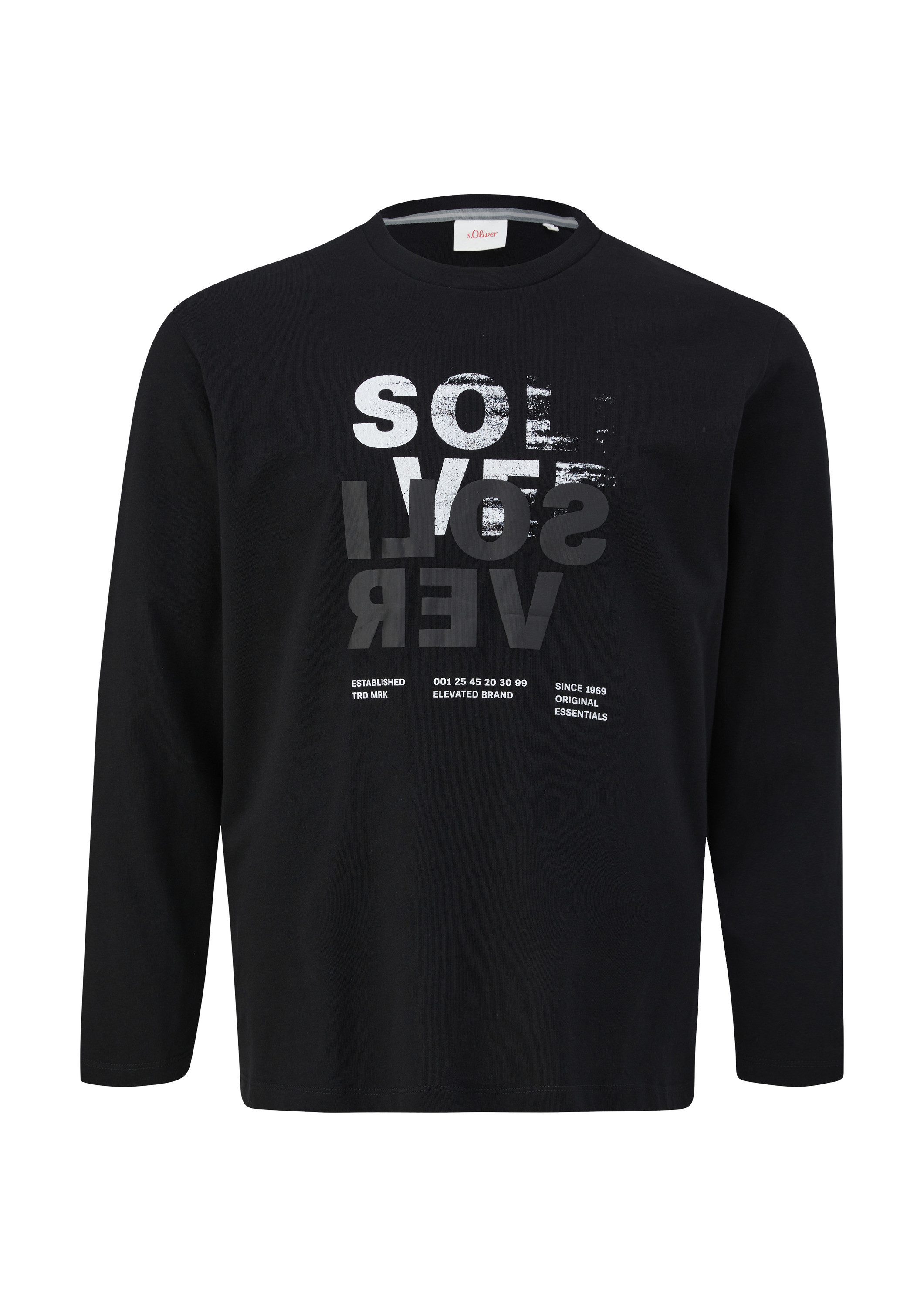 s.Oliver Langarmshirt T-Shirt Longsleeve mit gummiertem Label-Print günstig online kaufen
