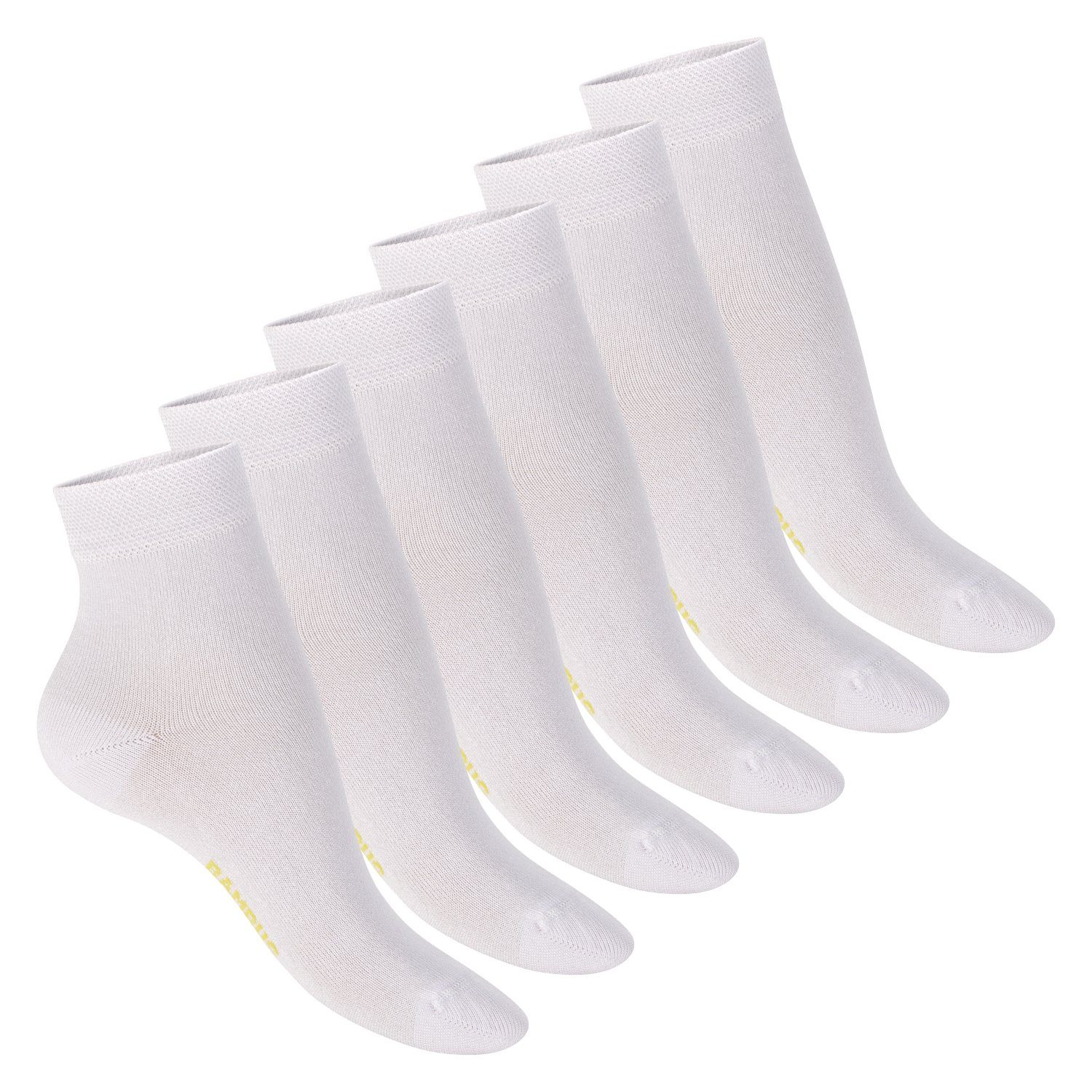 Footstar Kurzsocken Socken Bambus Paar), Kurzschaft Viskose (6 Weiß nachhaltige Damen