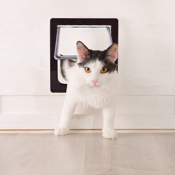 BlingBin Katzenklappe Große Katzenklappe XL Hundeklappe 4 Wege Magnet, Katzentür für Haustiere mit Einem Umfang <63 cm