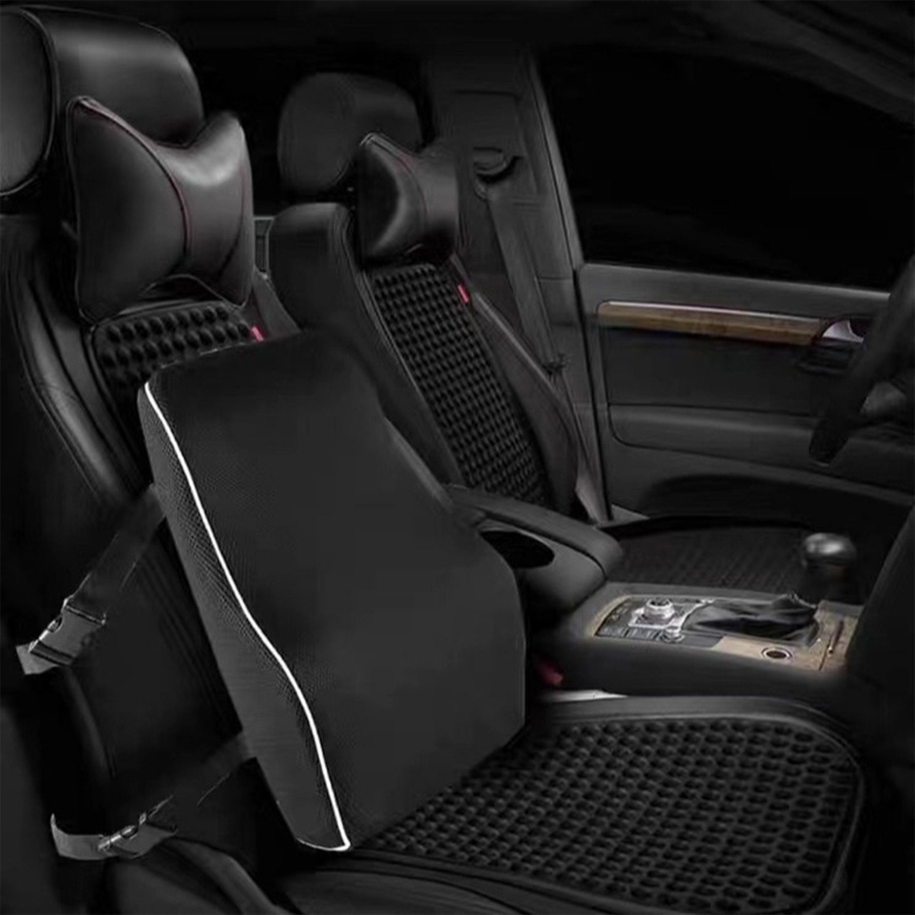 Mutig Rückenkissen Rückenkissen Auto, Lendenkissen aus Memory Foam, Lordosenstütze Auto, Lendenkissen für Bürostuhl, Ergonomisches Lendenwirbelstützkissen, Rückenkissen aus Memory Foam,Gaming-Stuhl, Rückenstütze, Schreibtischstuhl Lendenwirbelkissen mit Doppelte Verstellbare Riemen
