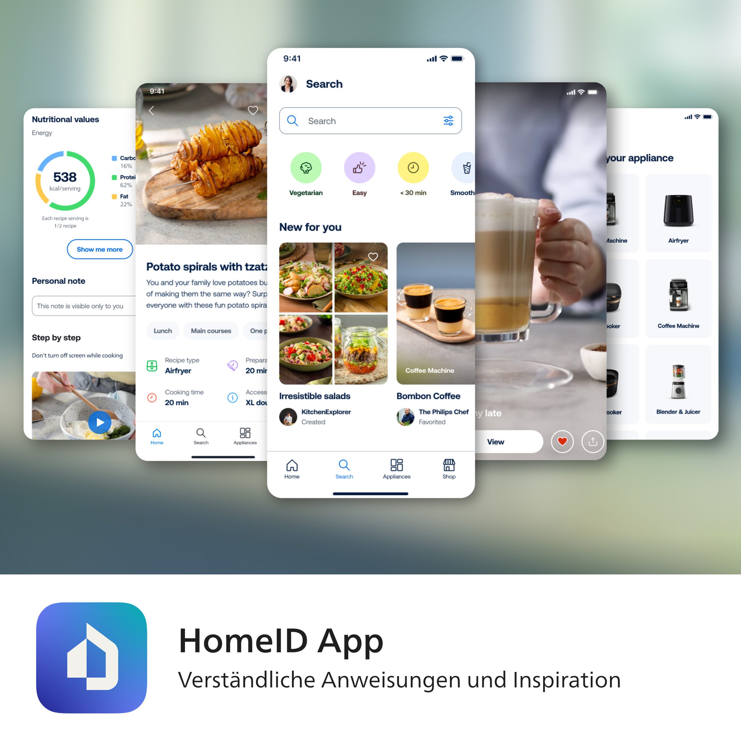 Philips Airfryer-Grillrost HD9946/00 für Airfryer 6,2 l, Grillplatte zum Garen auf 2 Ebenen (Set, 6-St), inkl. 5 Spieße, HomeID App, spülmaschinenfest