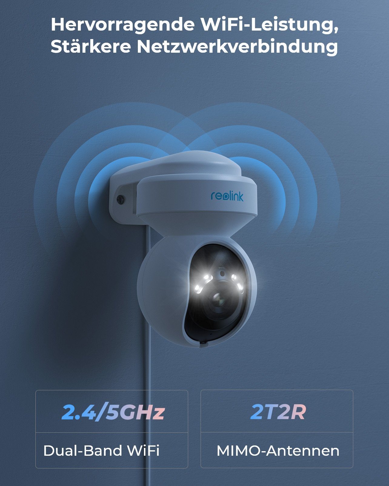 Reolink Überwachungskamera E1 Outdoor 5MP PTZ 2.4/5G WLAN IP (Außenbereich, 1-tlg., Personen- & Autoerkennung,Farbige Nachtsicht,Auto-Tracking Zoom)
