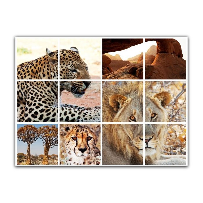 Bilderdepot24 Leinwandbild Afrika Collage I Tiere