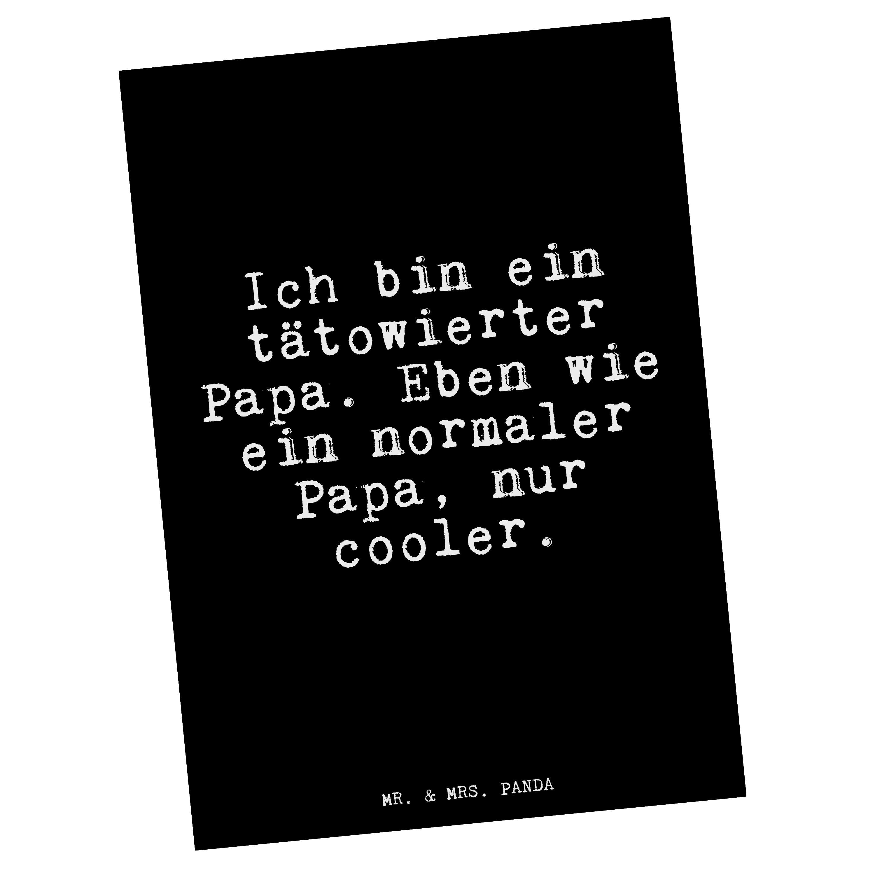 Mr. & Mrs. Panda Postkarte »Ich bin ein tätowierter... Schwarz