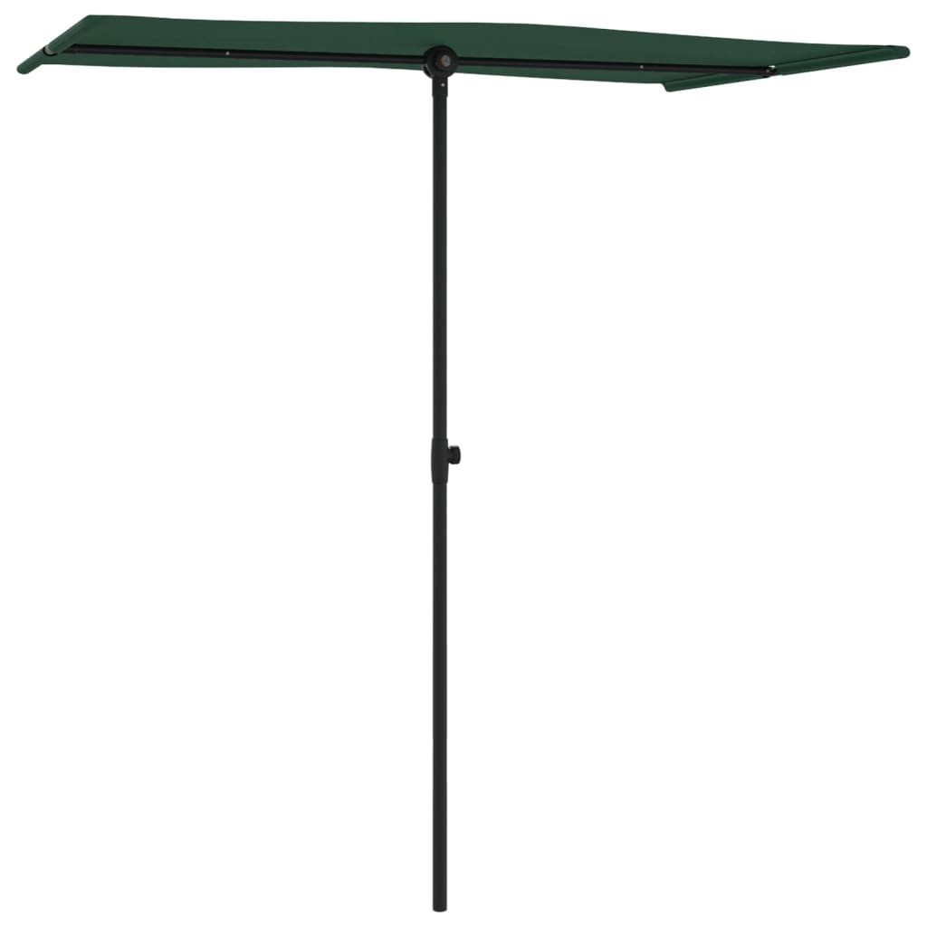 vidaXL Sonnenschirm, Balkonschirm mit Aluminium-Mast 180 x 110 cm Grün