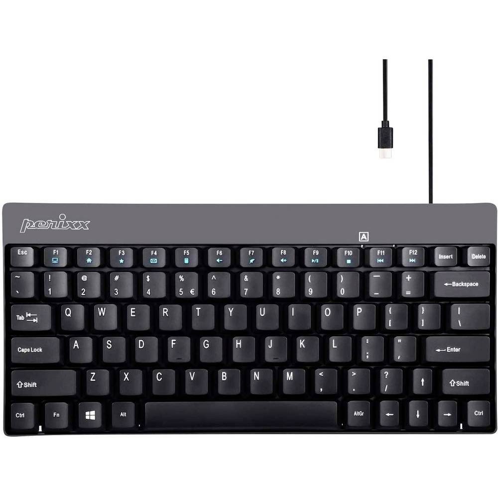 Perixx PERIBOARD-422 Kabelgebundene kompakte Mini Tastatur, USB-C Tastatur (USB-Anschluss)