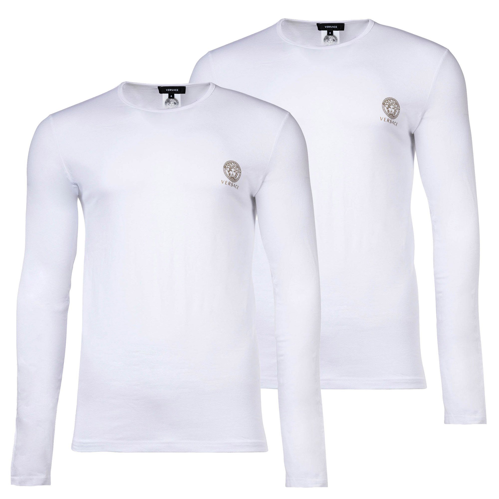 Versace T-Shirt Herren Longsleeve 2er Pack Baumwolle (Packung, 2er Pack) günstig online kaufen