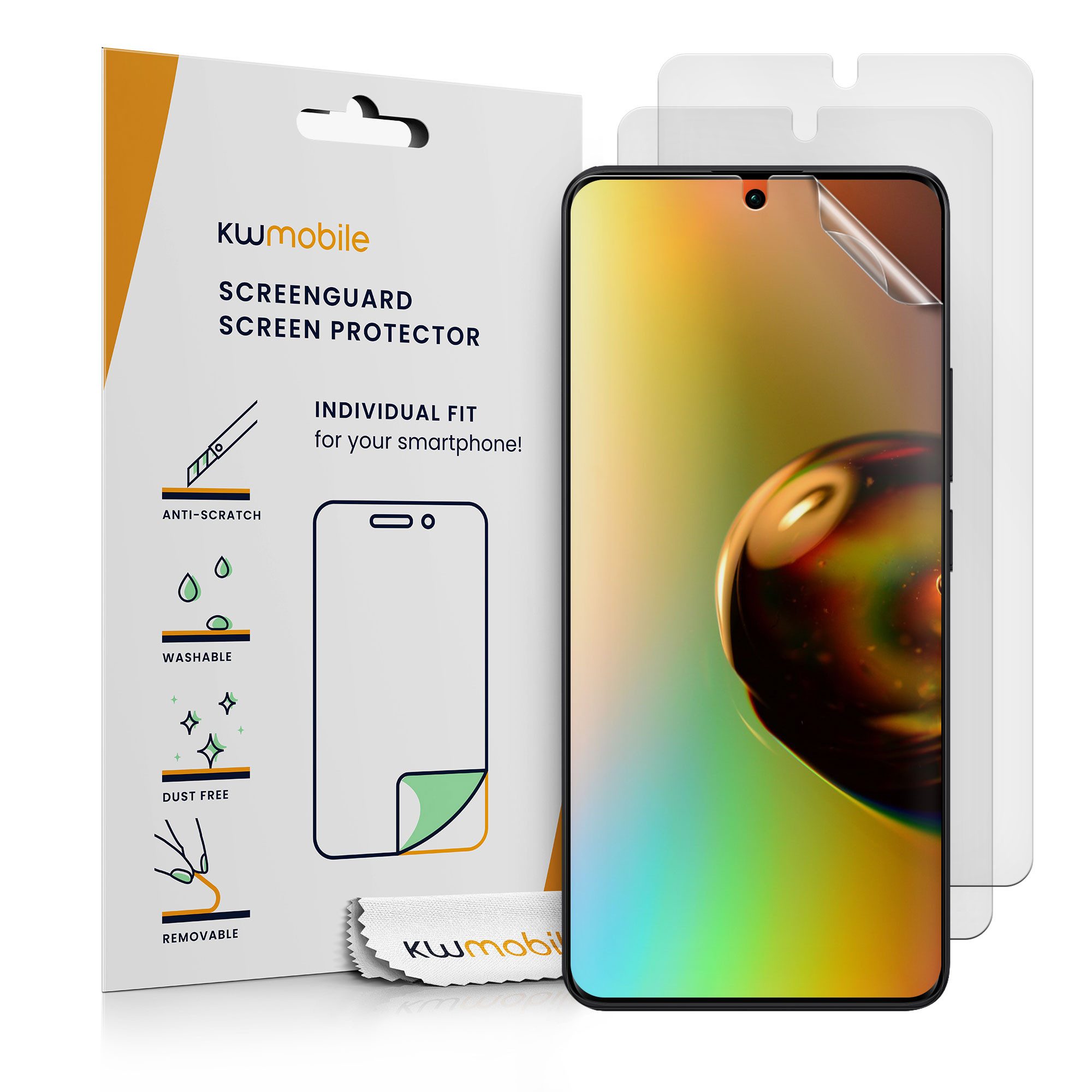 kwmobile Smartphone-Hülle 3x Folie matt für Xiaomi Redmi Note 13 5G, Schutzfolie Anti-Fingerabdruck Displayschutz Displayfolie entspiegelt