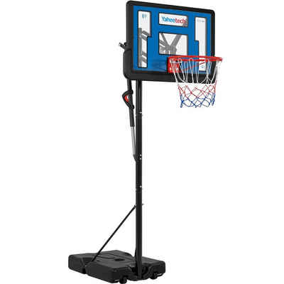 Yaheetech Basketballständer, Mobiler Basketballkorb mit Handgriff, Korbhöhe 227 bis 303,5 cm
