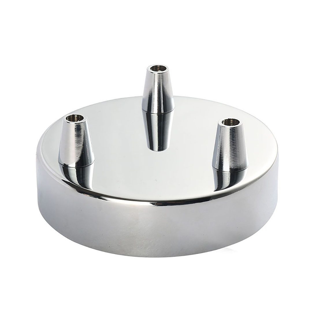 Girard Sudron Lampen-Verteiler Lampen Baldachin Metall 3-fach Chrom, Ø: 10 cm x H: 2,5 cm