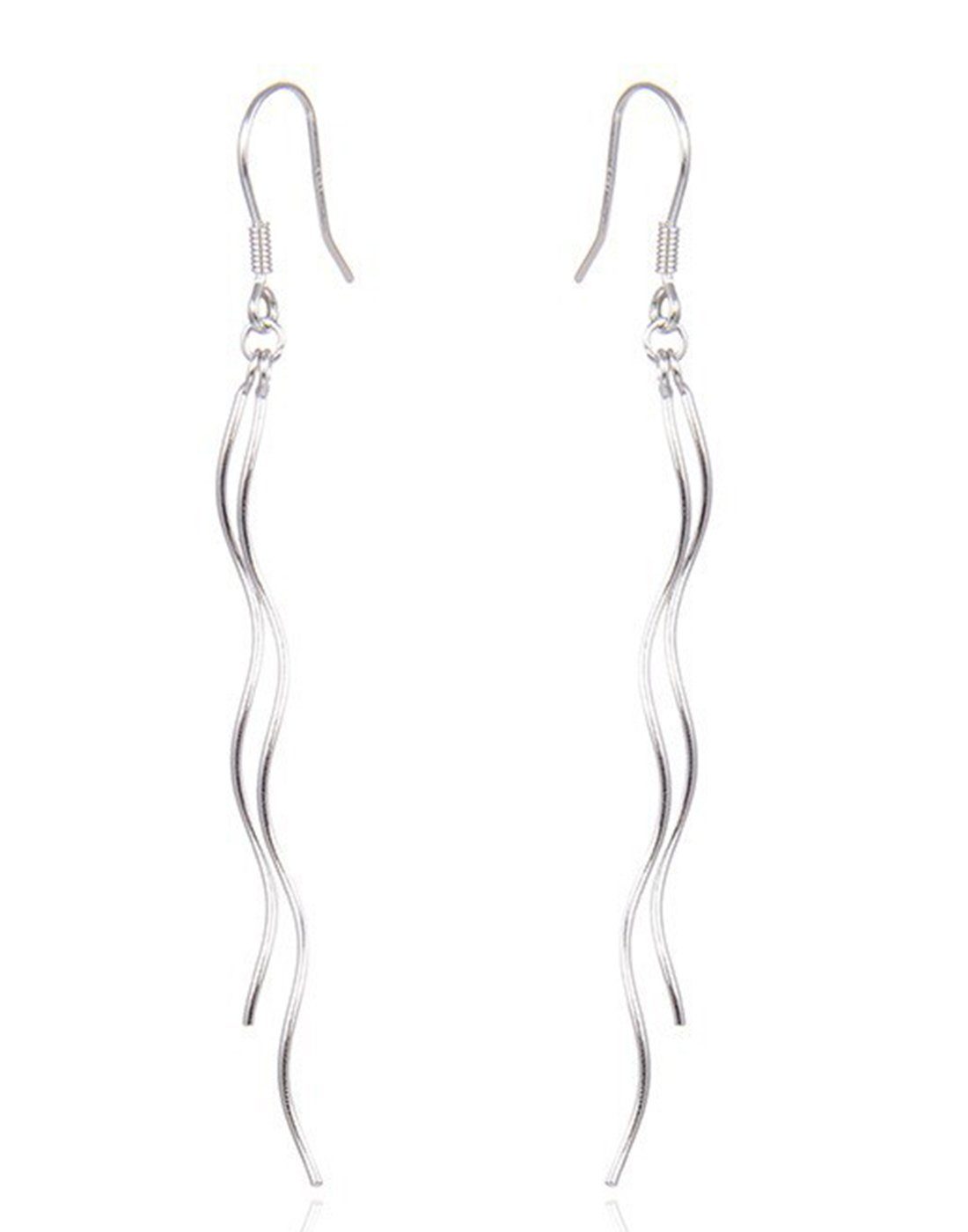 Haiaveng Paar Ohrhänger S925 Sterling Silber Ohrringe,Draht Ohrhaken Ohrringe für Damen, Lange Quaste Ohrringe Ohrringe