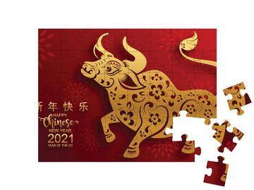 puzzleYOU Puzzle Chinesisches neues Jahr 2021, Jahr des Ochsen, 48 Puzzleteile, puzzleYOU-Kollektionen Sternzeichen & Horoskop