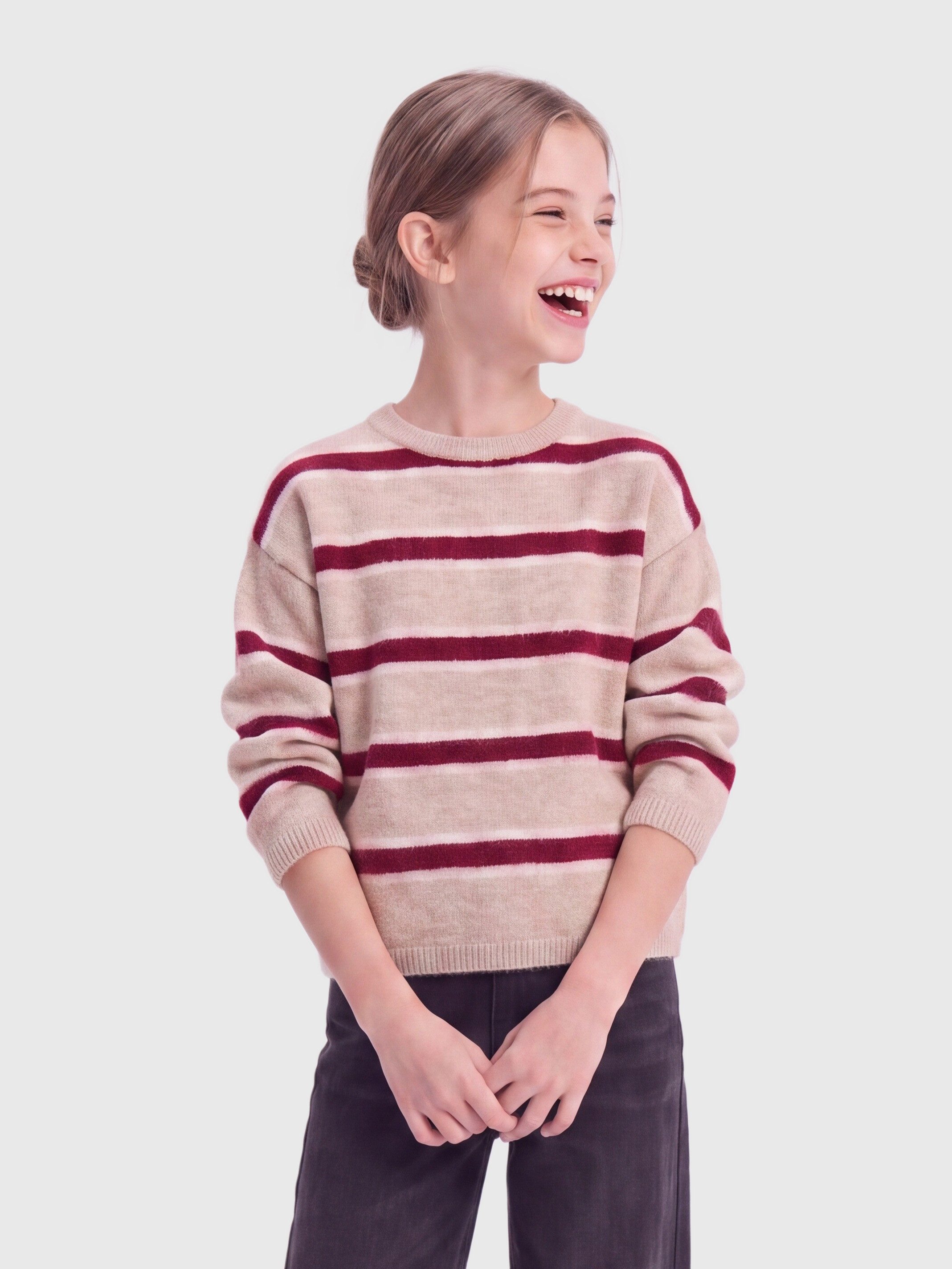 KIDS ONLY Strickpullover KOGTALIO SCHOOL LS SHORT O-NECK KNT Materialmix