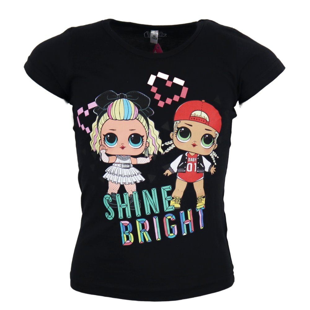 L.O.L. SURPRISE! T-Shirt LOL Baumwolle 100% Shirt Mädchen kurzarm Schwarz Shine Surprise Bright