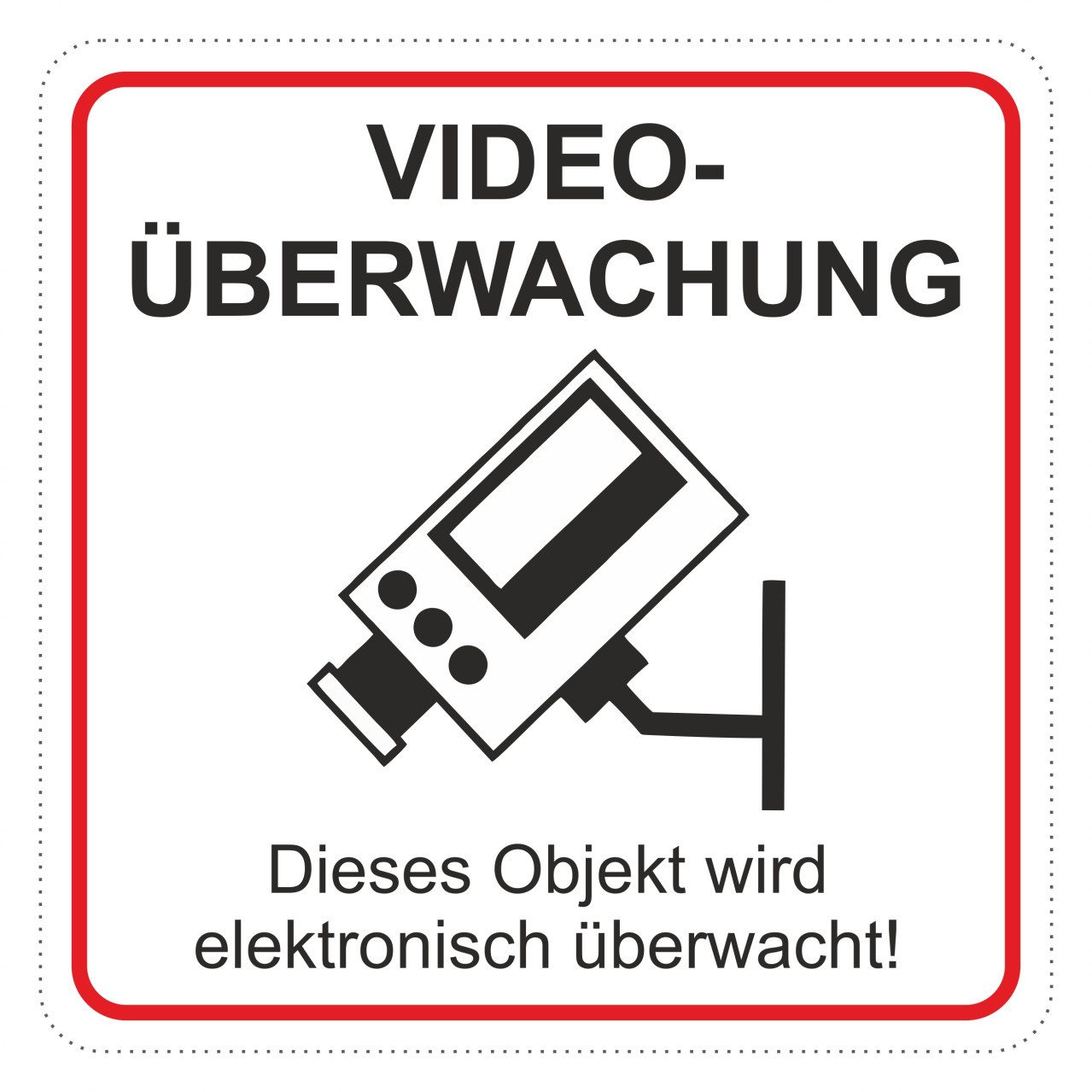 Aufkleber Hermann Schütz Aufkleber Videoüberwachung 65x65mm