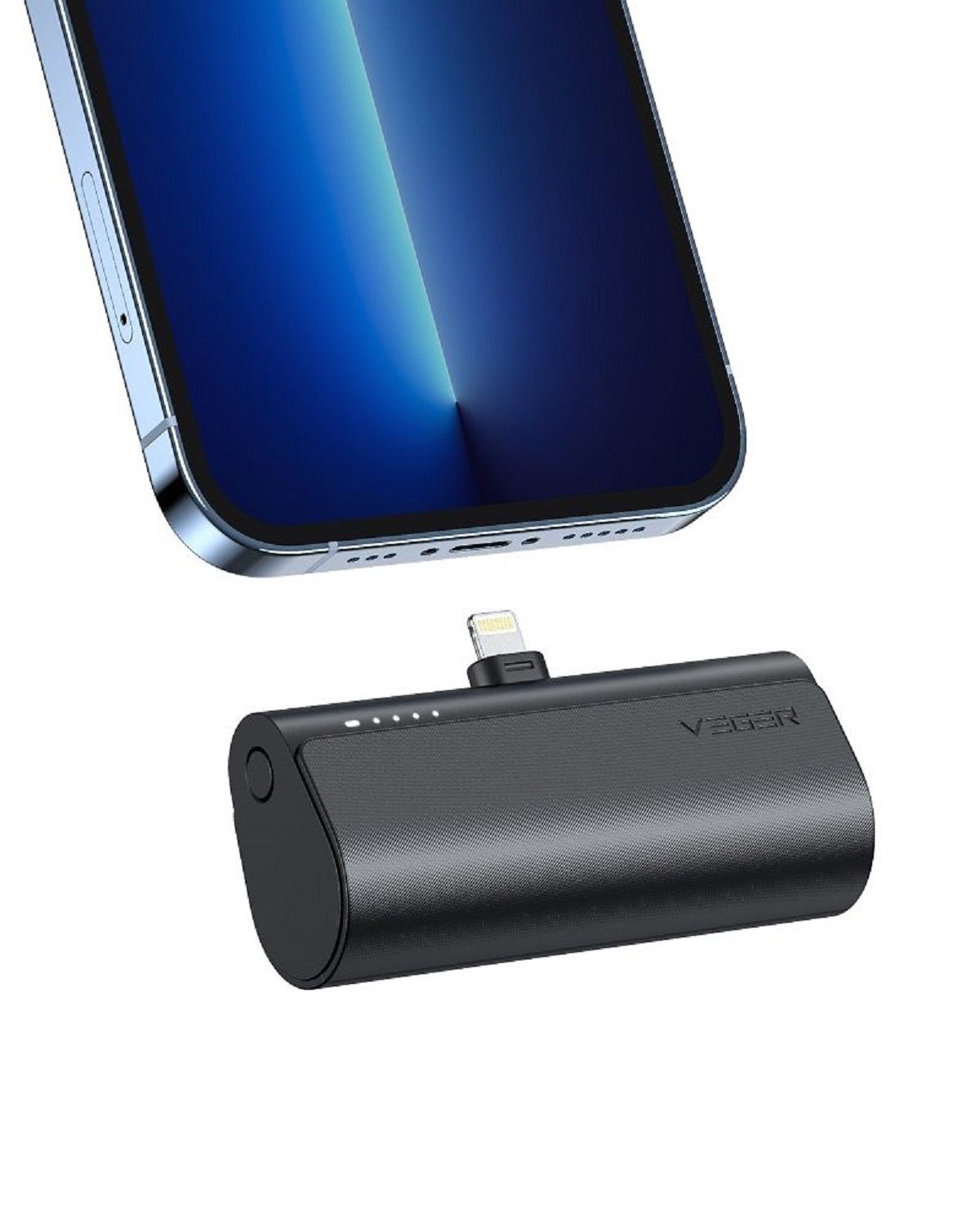 VEGER PlugOn - 5000mAh mit Build Connector für iPhone Anschlüsse PD 20W Powerbank