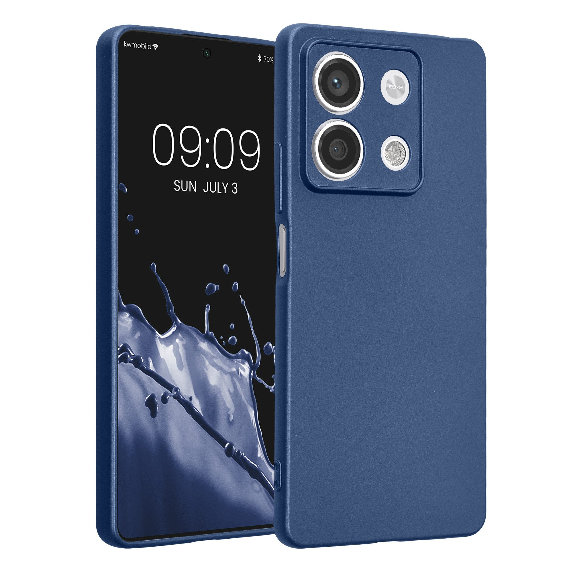 kwmobile Handyhülle Handyhülle für Xiaomi Redmi Note 13 5G Hülle, weiche Silikon Case metallisch schimmernd - Schutzhülle Cover