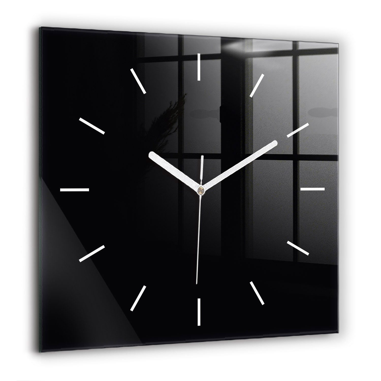 Tulup Wanduhr Wanduhr Modernistische Glaswanduhr 60x60cm Uhr aus gehärtetem Glas