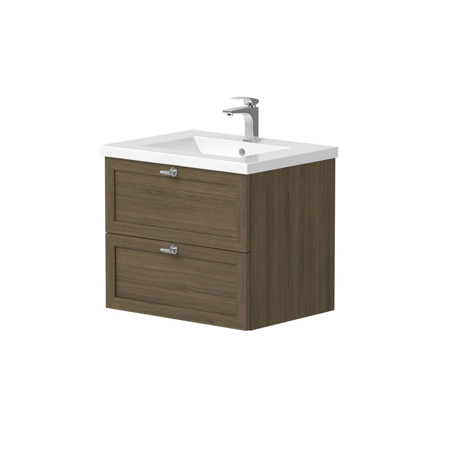 welltime Waschtisch Rustic, mit Soft-Close-Funktion, Breite 61,5 cm, Eichenfurnier