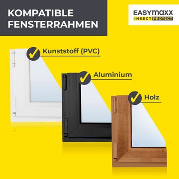 Insektenschutzplissee Moskitonetz Fenster Fliegengitter, EASYmaxx, Magnetbefestigung, 150x130 Schwarz 2er-Set