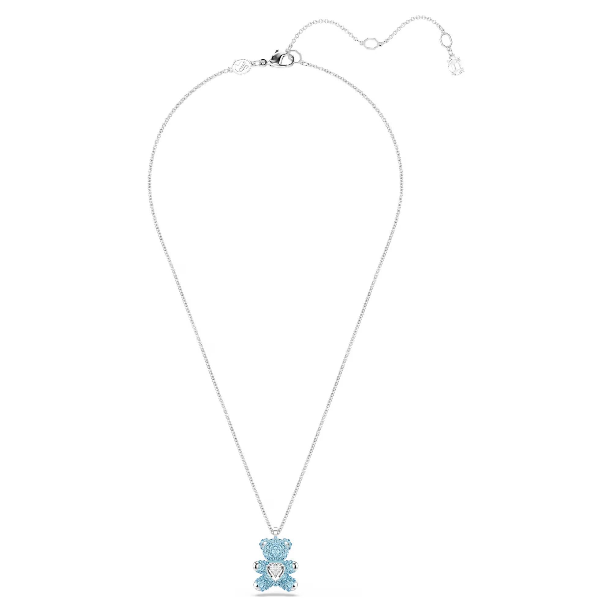 Swarovski Kristallanhänger Swarovski Halskette Teddy 5737620 Blau, Rhodiniert (1-tlg)