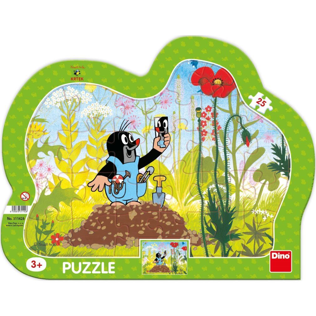 Dino Bikes Puzzle DINO Puzzle Maulwurf und Hose 25 Teile, Puzzleteile