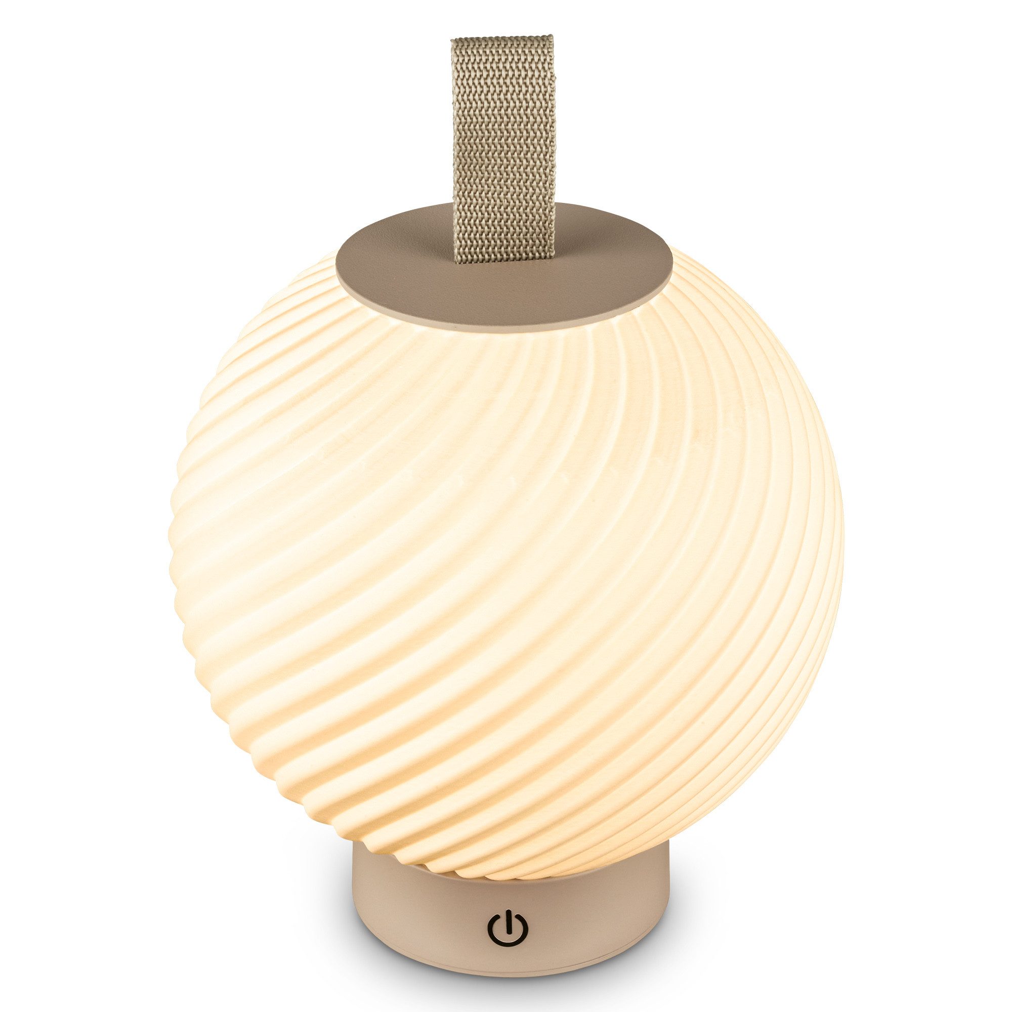 Briloner Leuchten LED Tischleuchte Design 3D-Druck Tischlampe kabellos Akku USB-C Touch dimmbar, LED wechselbar, 2700K, Akku tauschbar, Indoor/Outdoor, Wohnzimmer, Balkon