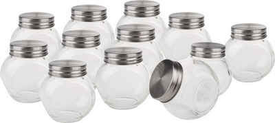 VBS XXL Vorratsglas, Glas, für Gewürze oder Bonbons 150 ml 12er-Pack