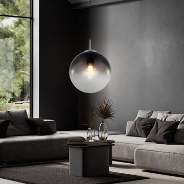 etc-shop LED Pendelleuchte, Leuchtmittel inklusive, Warmweiß, Hänge Pendel Leuchte Wohn Schlaf Zimmer Glas Kugel rauch Lampe im