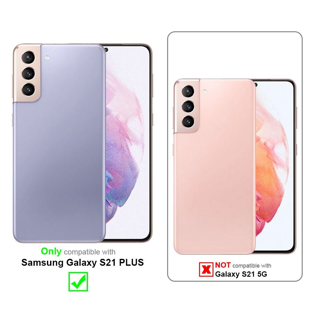 Cadorabo Handyhülle für Samsung Galaxy S21 PLUS Hülle Samsung Galaxy S21 PLUS, Schutzhülle - TPU Silikon Hülle - mit Kameraschutz und Ring