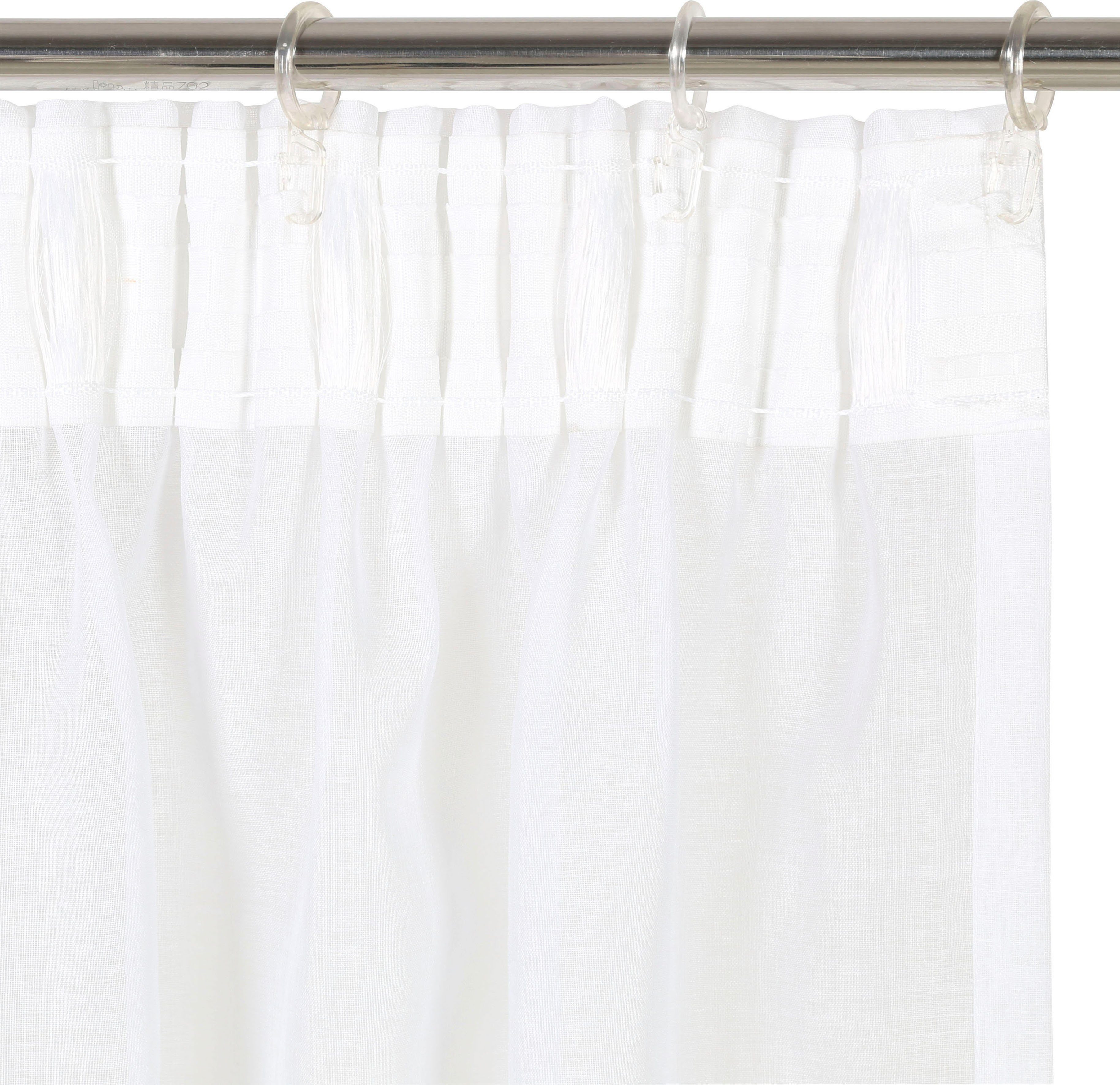 Gardine Dolly, my home, transparent, gewebt glatt, weiß Multifunktionsband transparent, (1 St), Polyester
