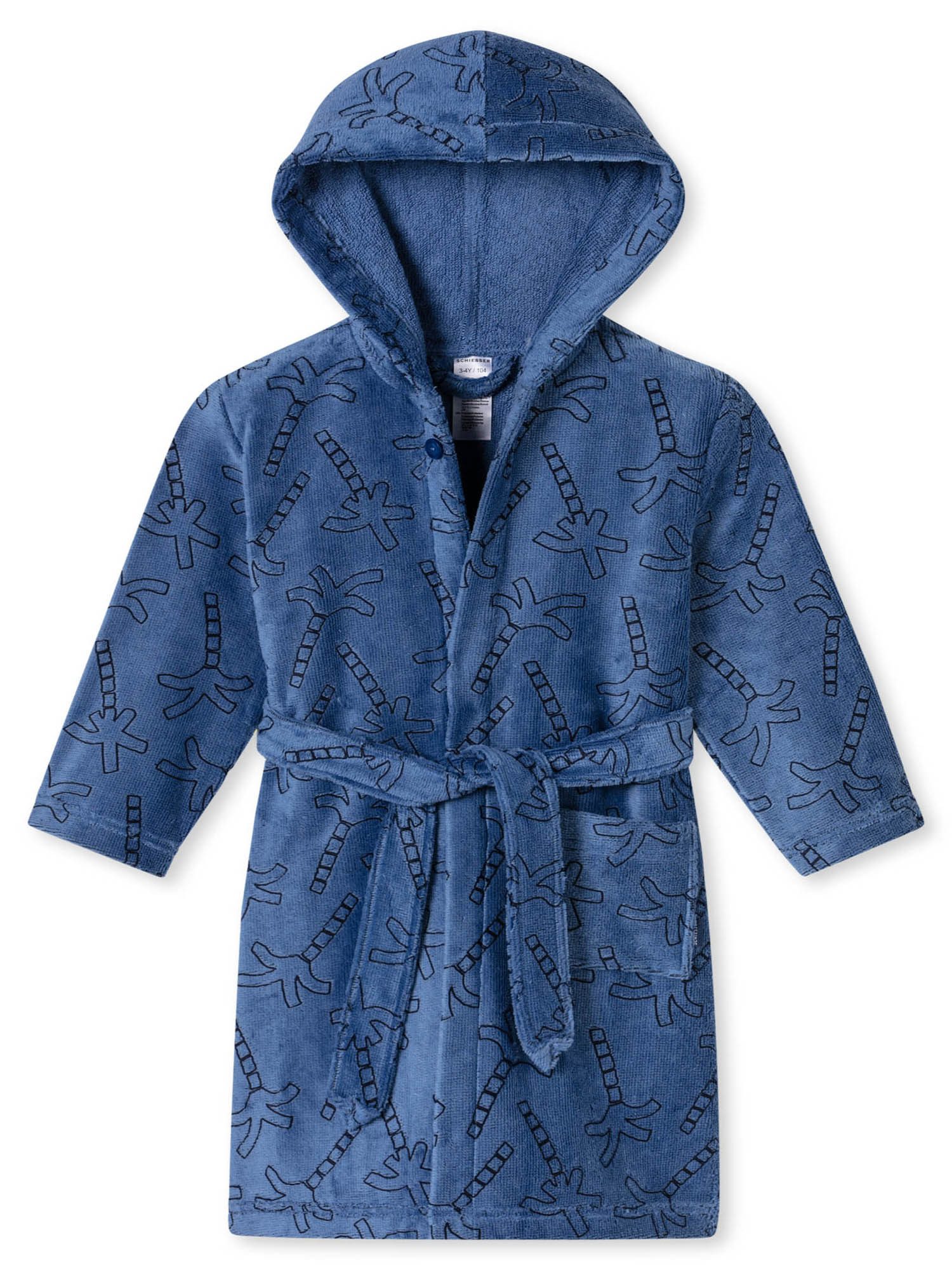 Schiesser Bademantel Aqua Kids Girl, Bade-mantel sauna Morgen-mantel