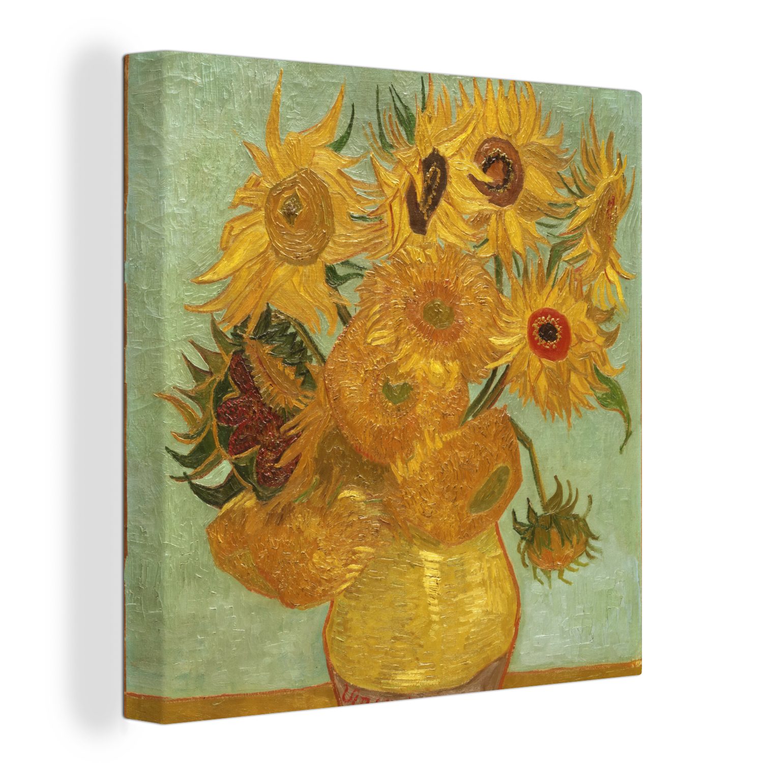 OneMillionCanvasses® Leinwandbild Sonnenblumen - Gemälde von Vincent van Gogh, (1 St), Leinwand Bilder für Wohnzimmer Schlafzimmer