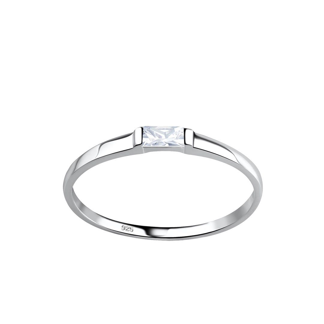 Order & Smile Schmuck Silberring Schlichter Ring mit Stein aus Silber 925 günstig online kaufen