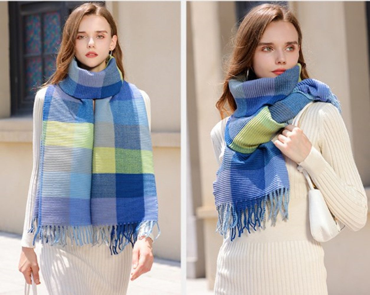 XDeer Modeschal Modeschal Damen Schal,Winter Schal Poncho Karo, Damen Halst günstig online kaufen