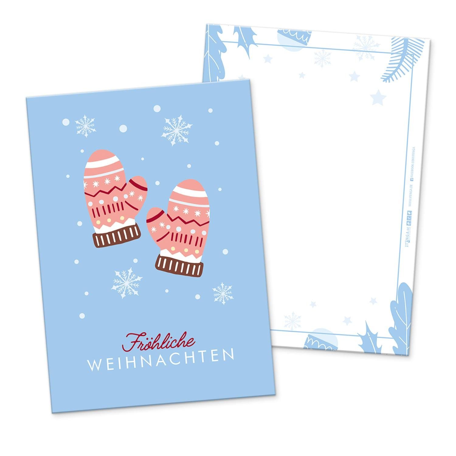Grußkarten Grußkarte Winterlandschaften M Postkarte itenga Weihnachten Frohe x 12 itenga