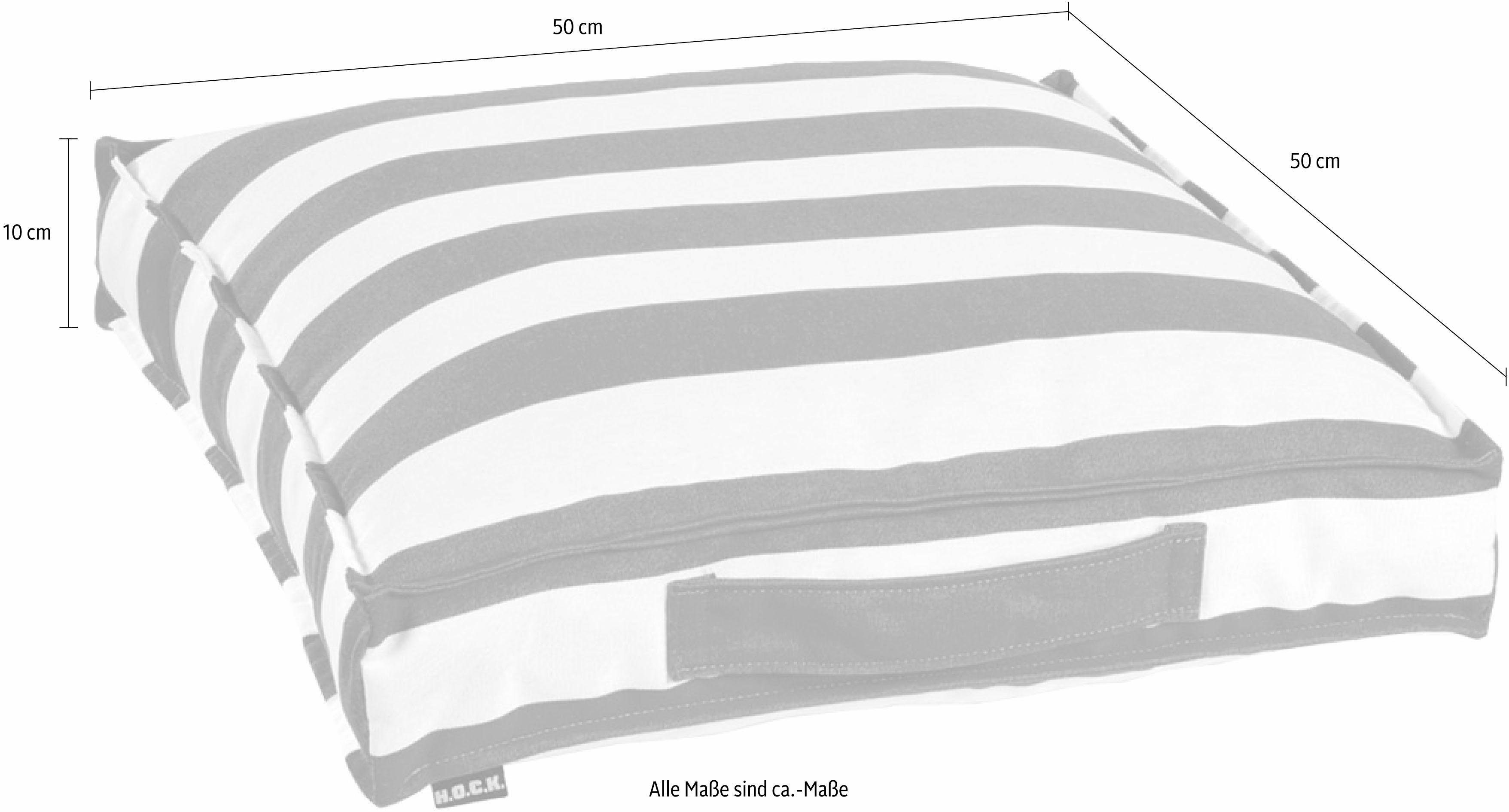 und rot wasser- schmutzabweisend Classic Sitzkissen H.O.C.K. Streifen Outdoor,