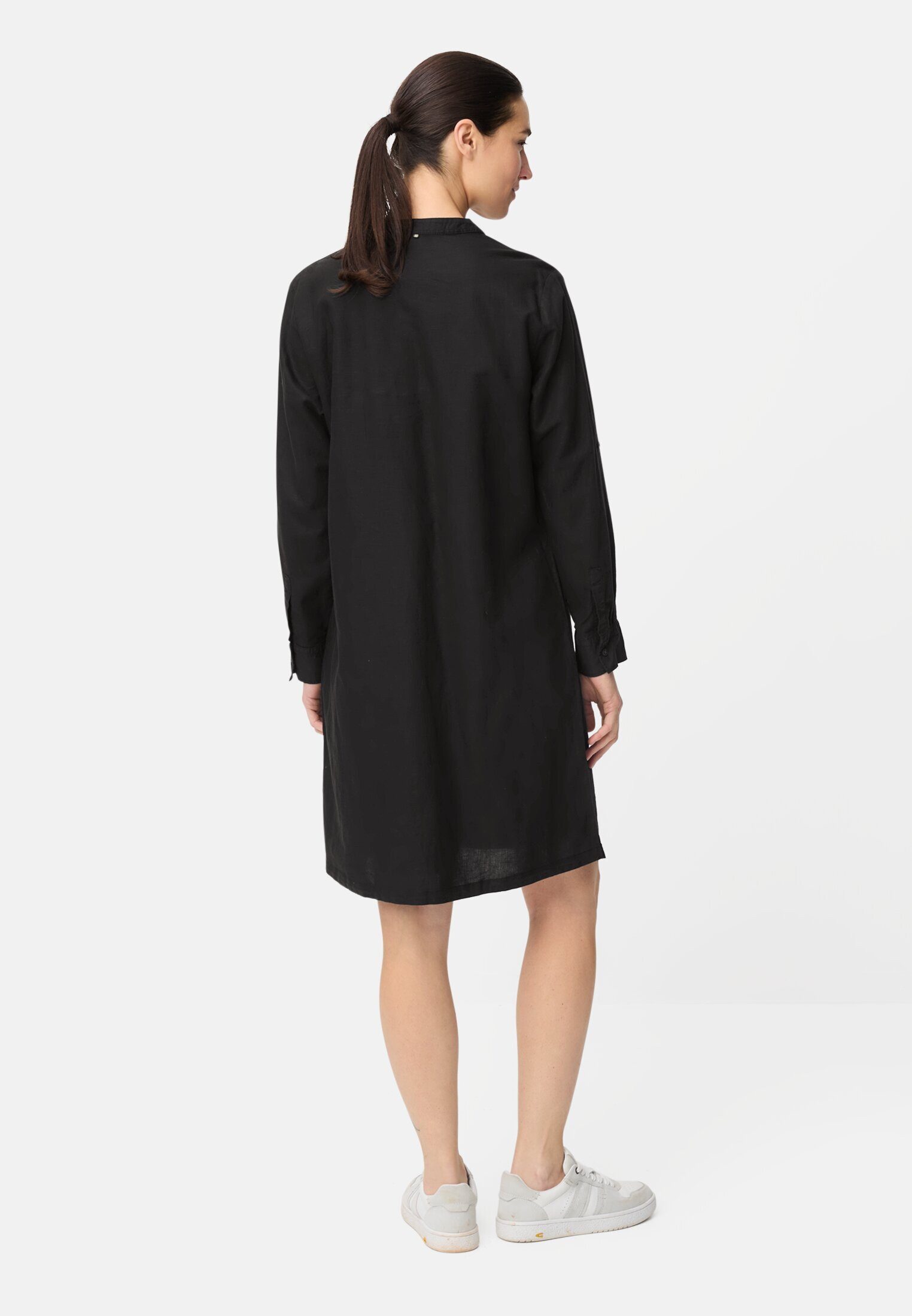 camel active Sommerkleid mit Stehkragen Langarm
