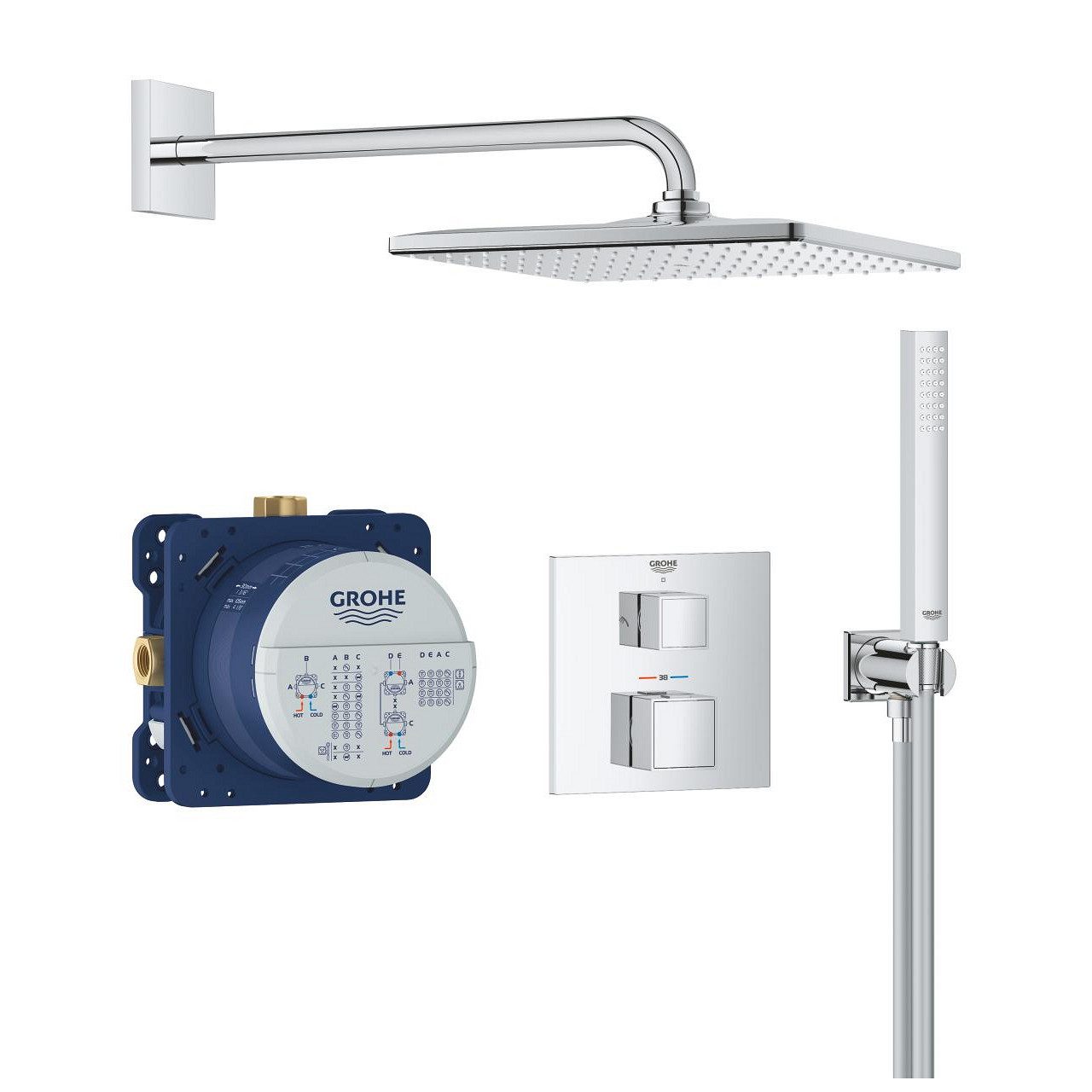 Grohe Duschsystem Precision Cube Duschsystem, Quickfix, UP, chrom (34879000)