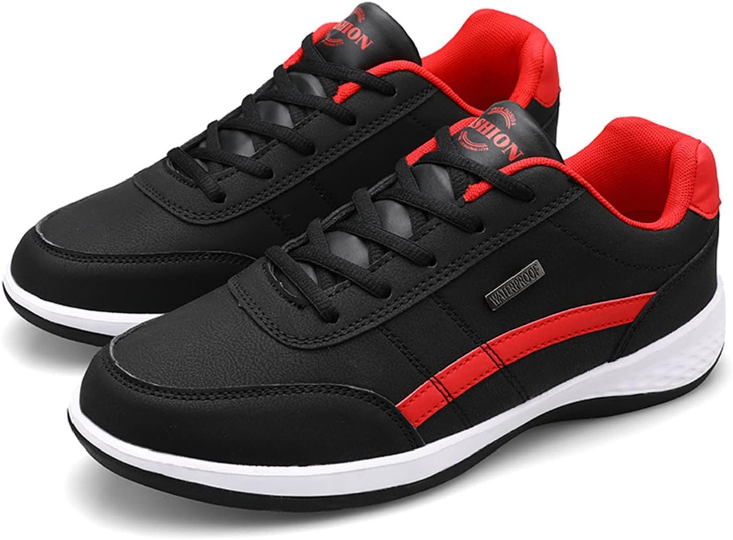 UE Stock Herren Laufschuhe Sneaker leichte Turnschuhe Schwarz Rot Gr. 42 Sneaker für Stil, Komfort und Leistung